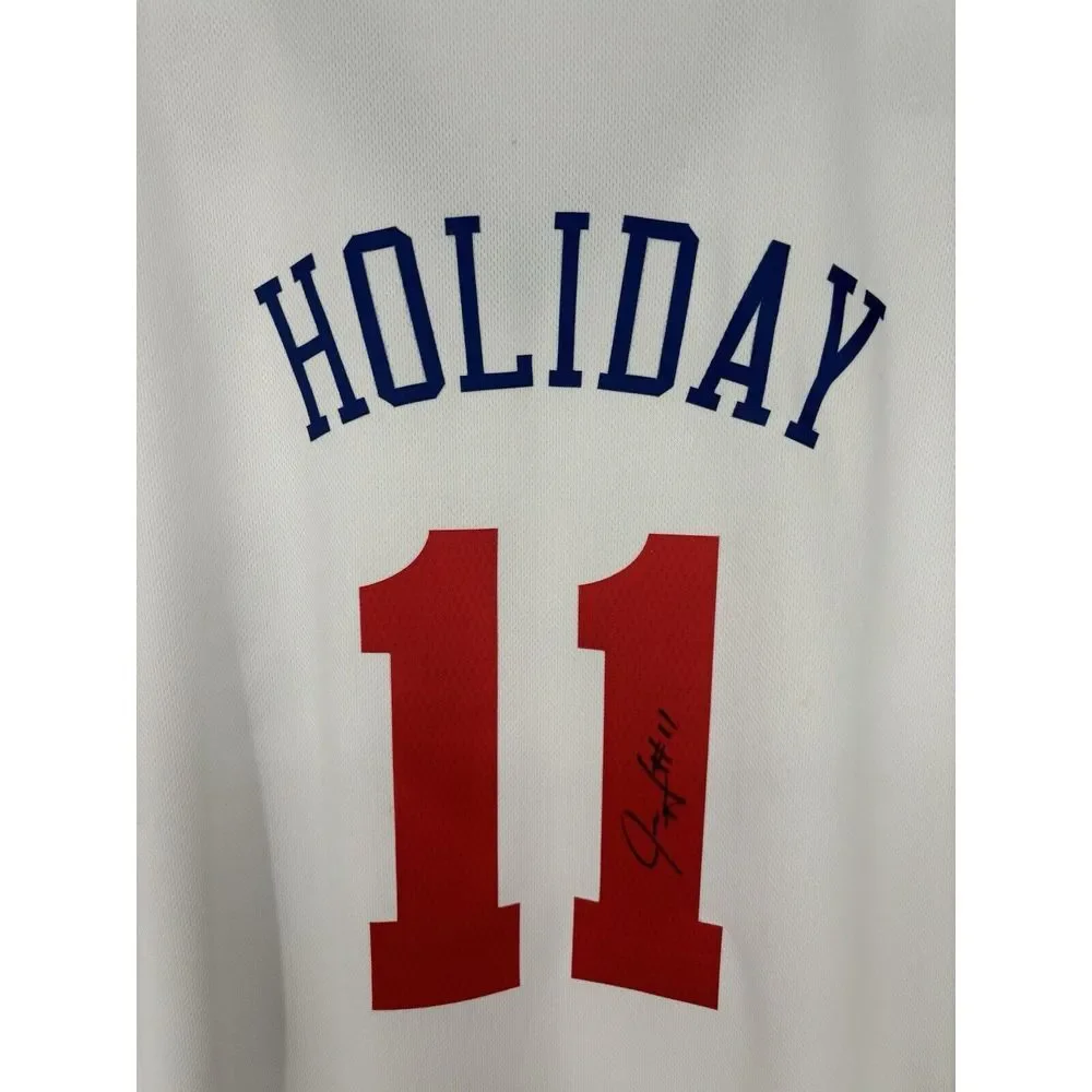 Autographed Jrue Holiday Philadelphia‎ 76ers Signed Jersey Adidas Stitched Sewn